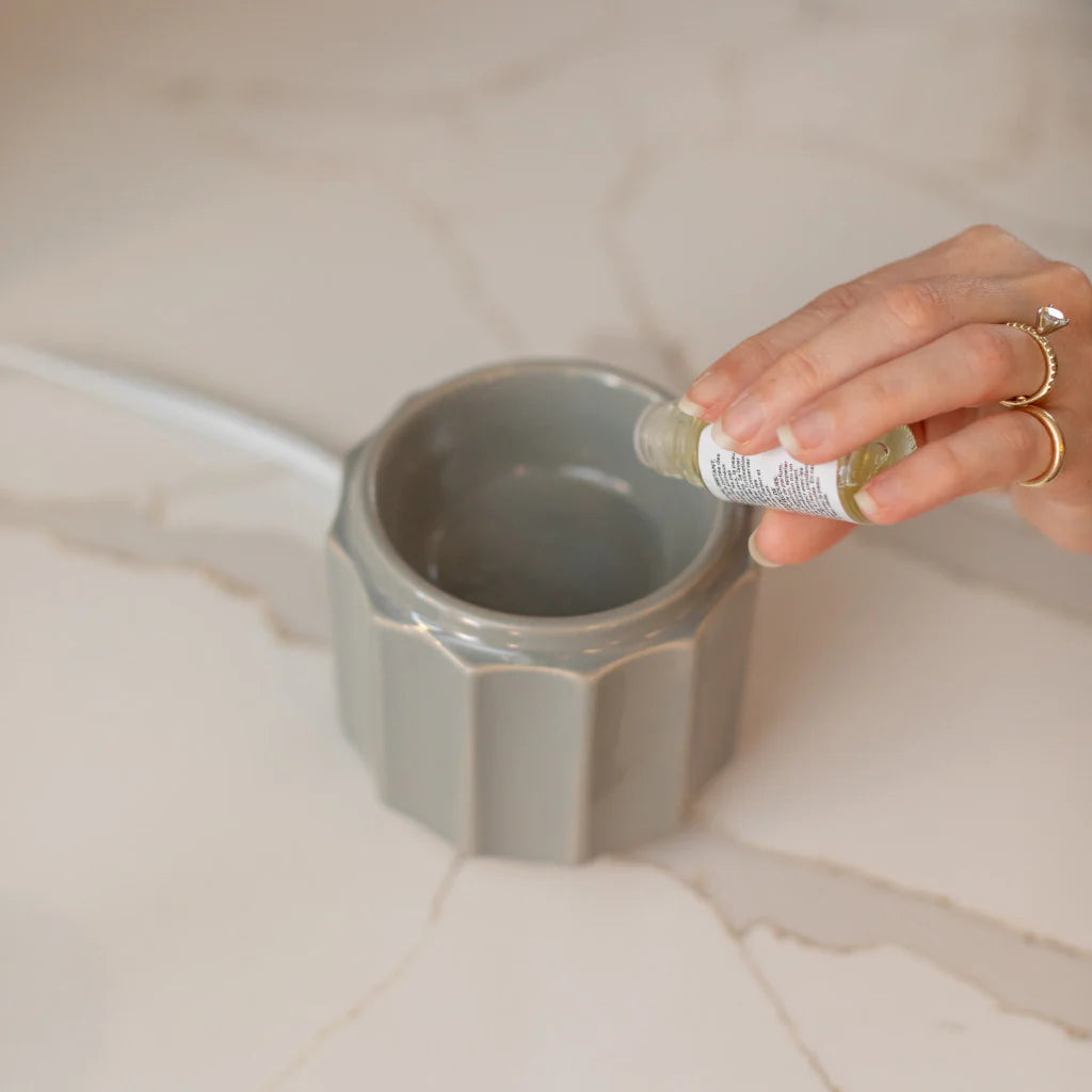 Gray Banded Candle Warmer