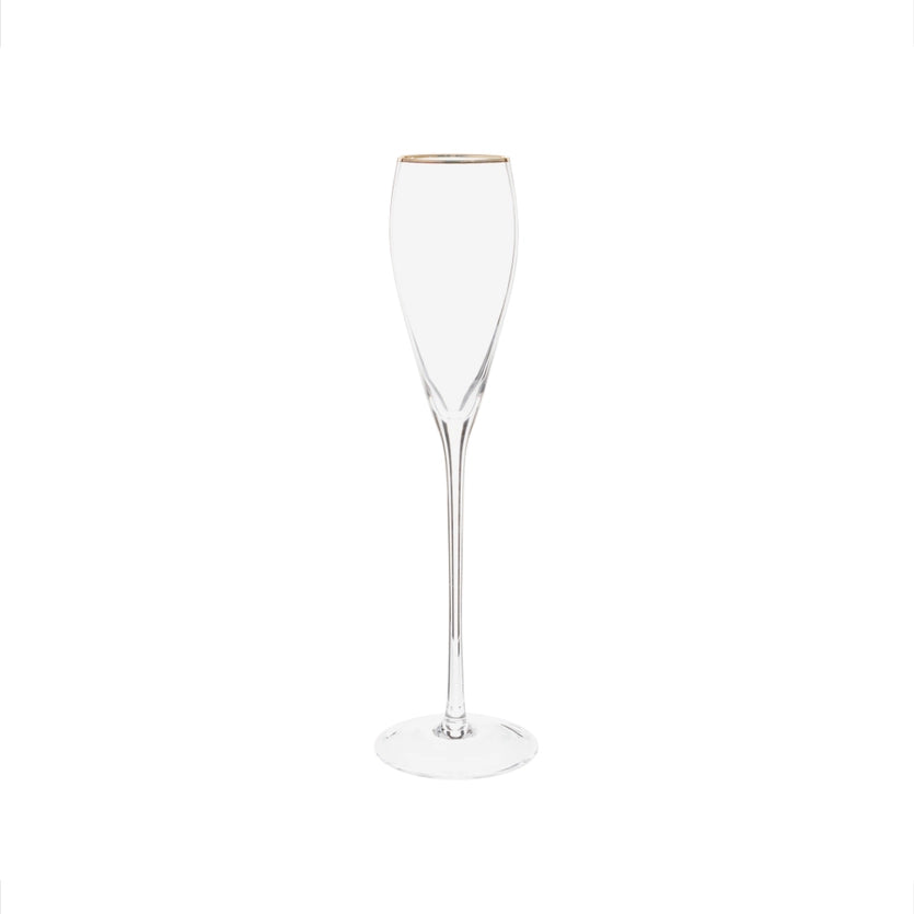 Gold Rim Tapered Champagne Flute Set