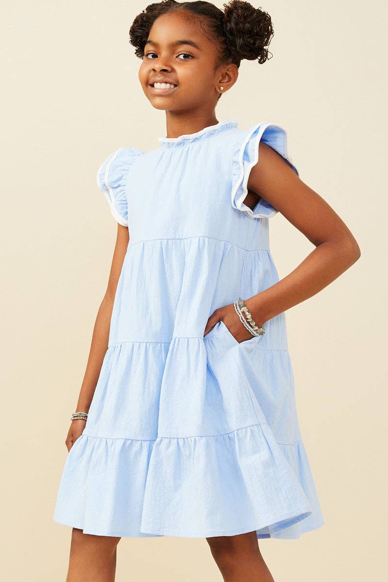 Girl's Light Blue Ruffle Dress