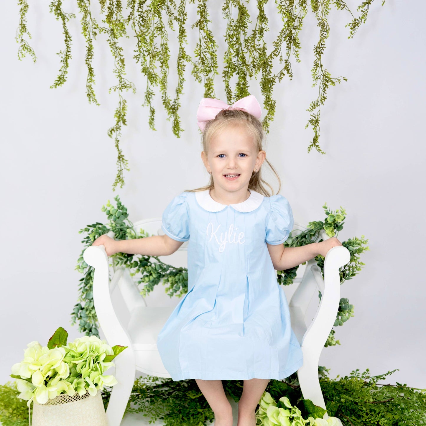 Light Blue Pleated Peter Pan Collar Dress