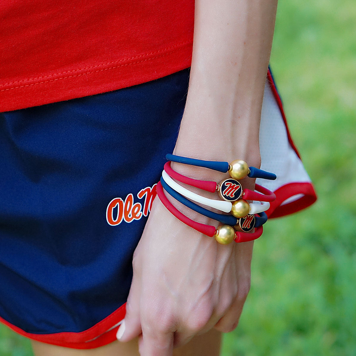 Red Ole Miss Silicone Bracelet