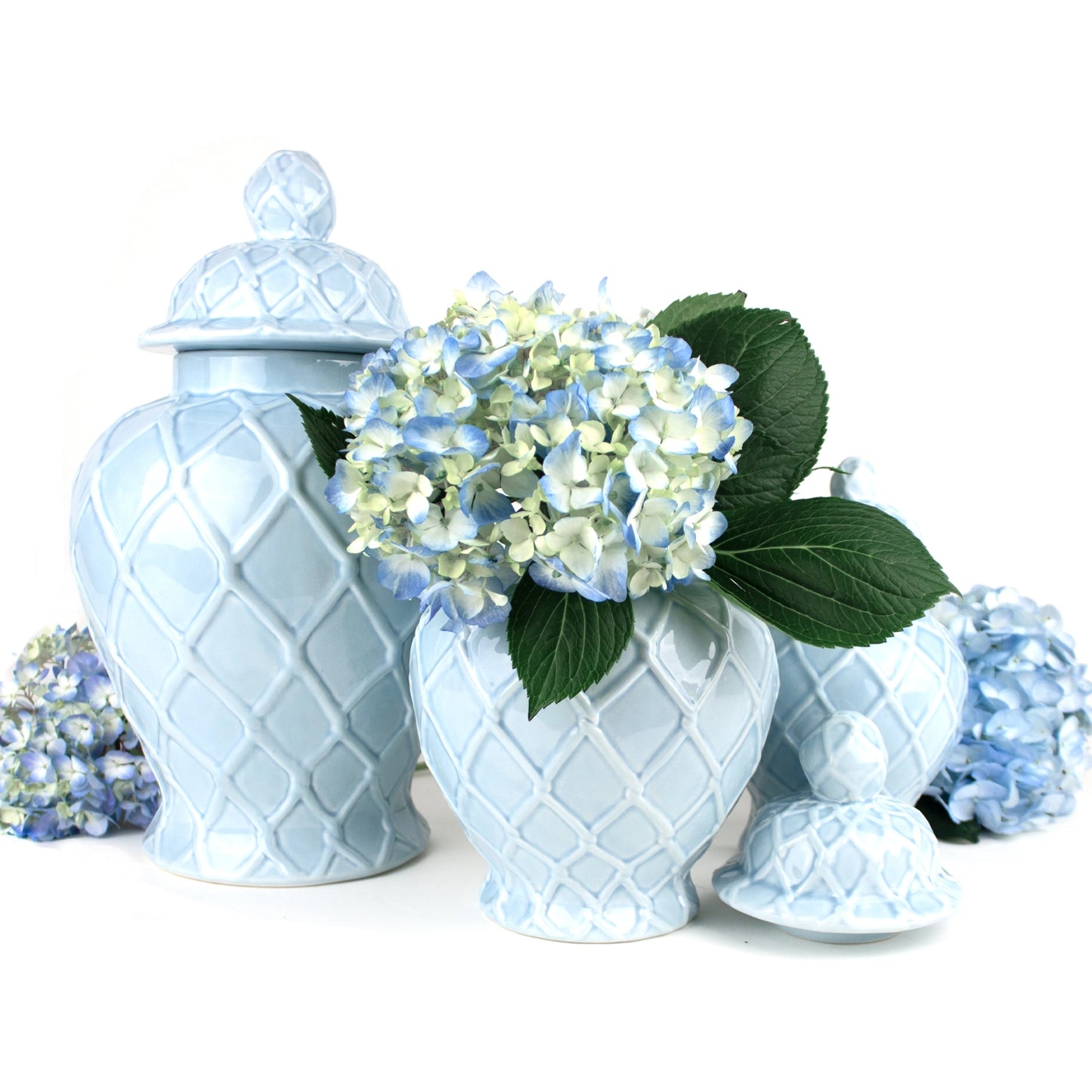 Large Light Blue Ginger Jar