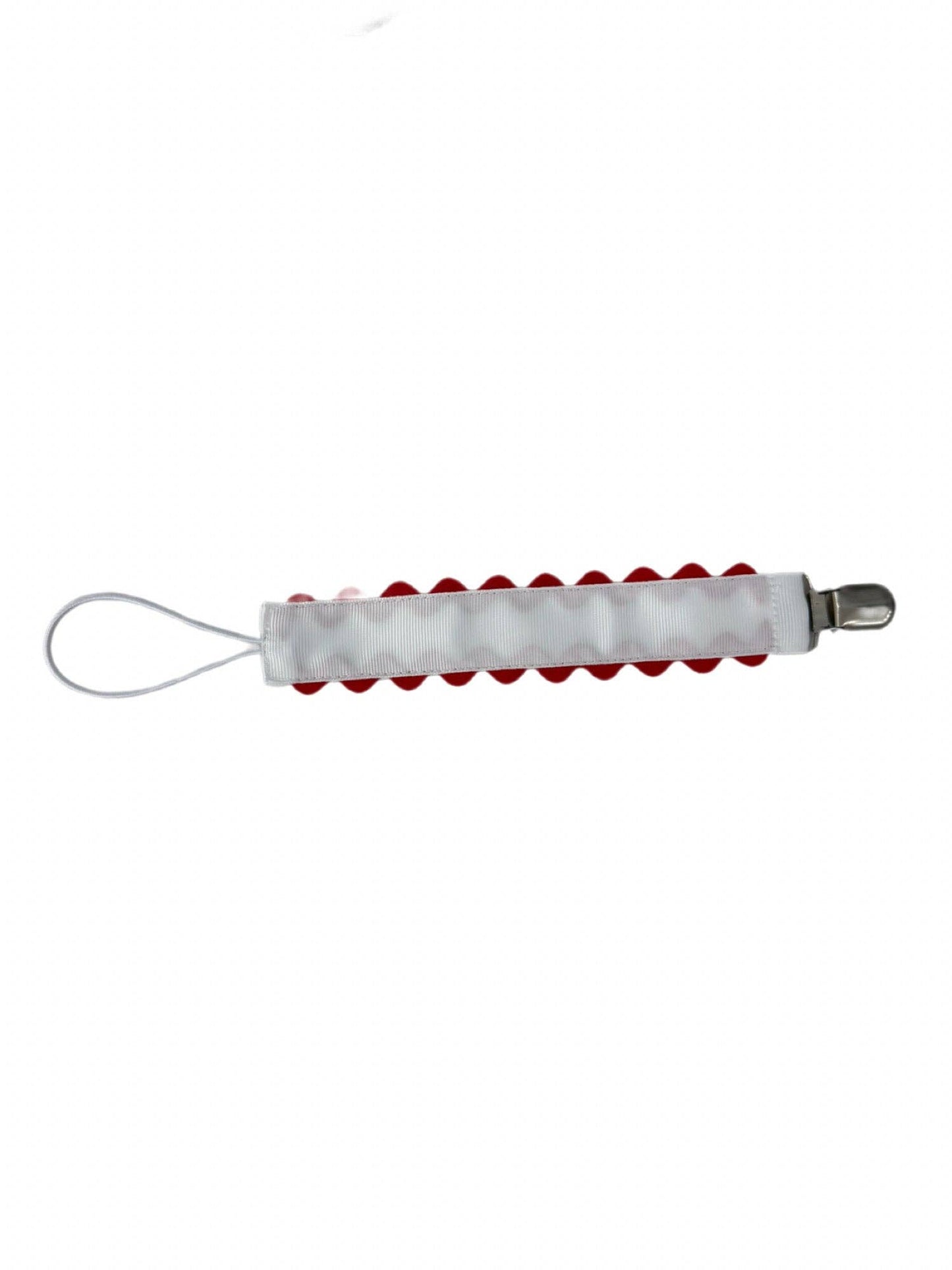 White with Red Ric Rac Paci Clip