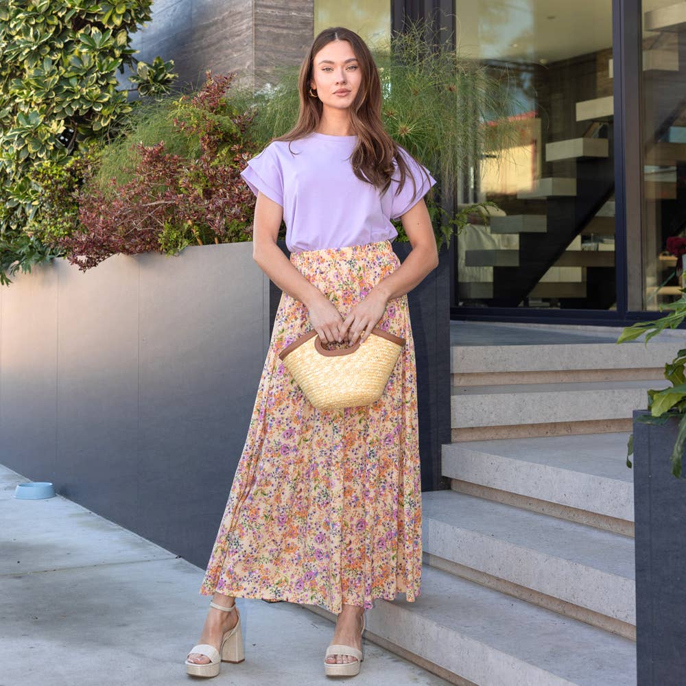 Color Me Happy Floral Tiered Maxi Skirt