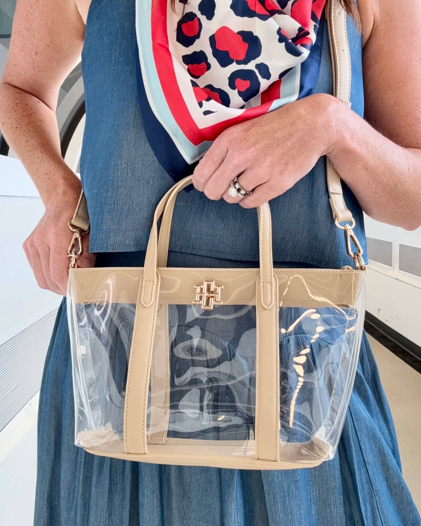 Molly Clear Mini Tote in Nude