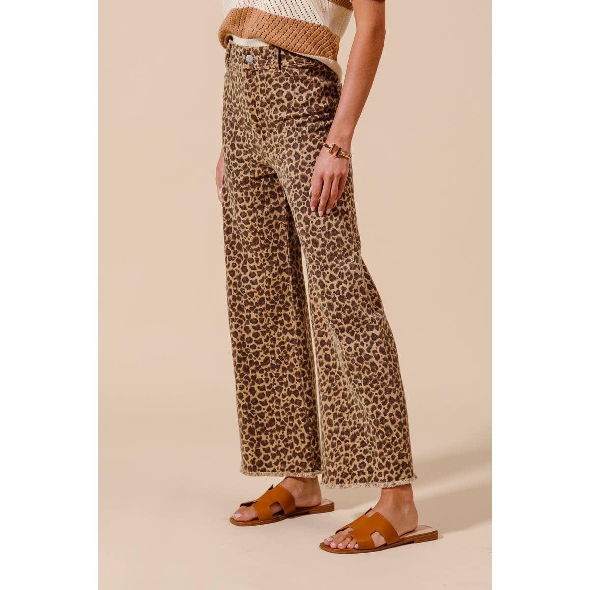 Can’t Be Tamed Mid Rise Leopard Denim Pants