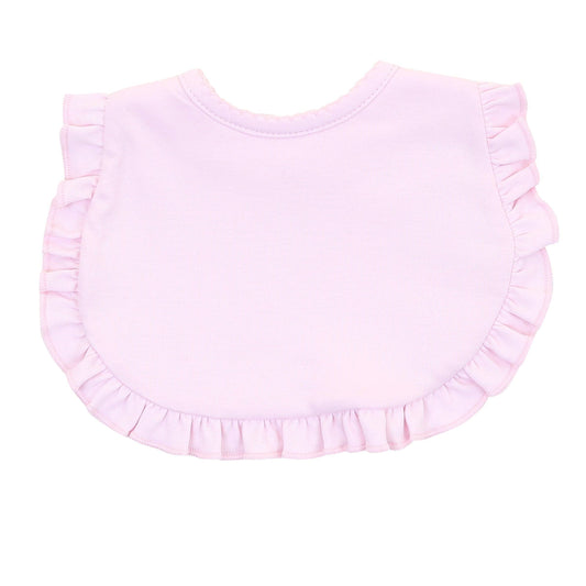 Solid Essentials Ruffle Bib - Pink with Pink Trim