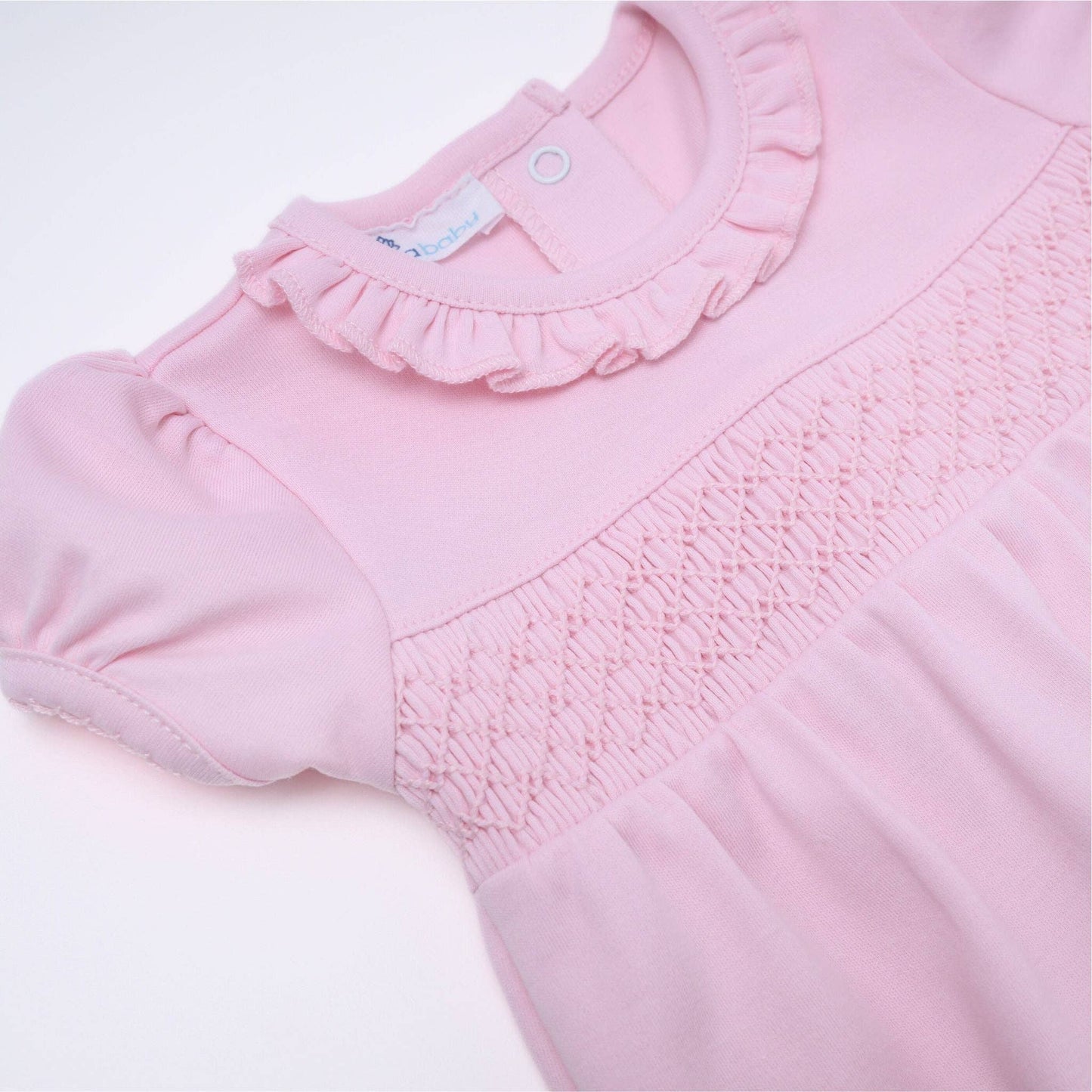 Essentials Solid Pink Smocked Bubble
