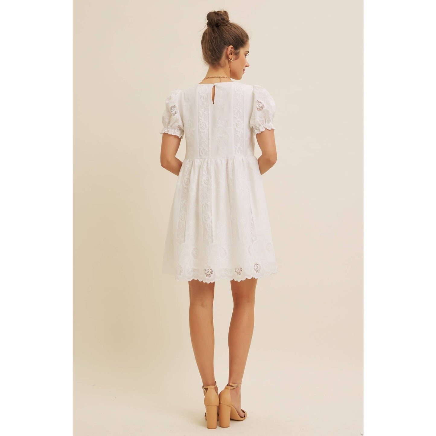 Timeless White Lace Detail Dress