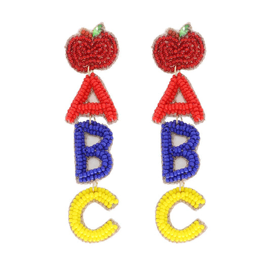 ABC Teacher Beaded Earrings