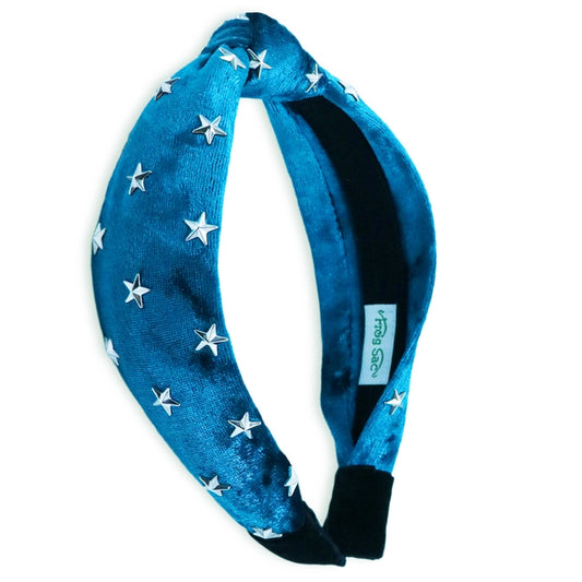 Girl's Blue Velvet Star Headband