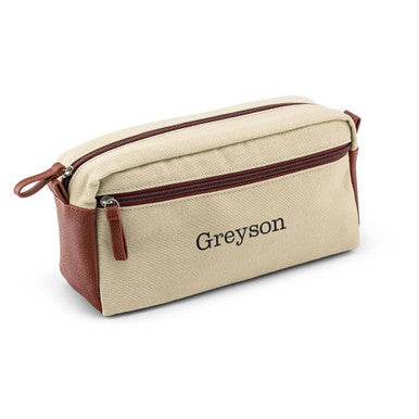 Light Brown Canvas Toiletry Bag