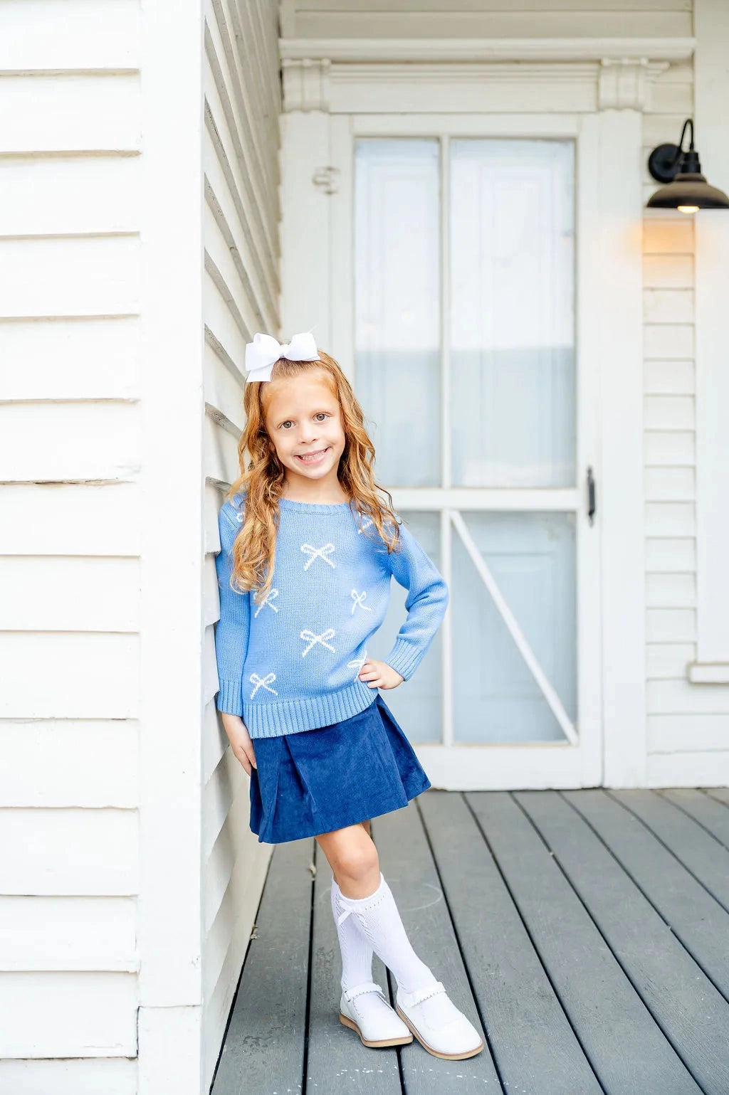 Sarah Blue Bows Sweater