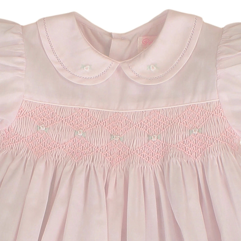 Pink French Bubble With Diamond Smocking