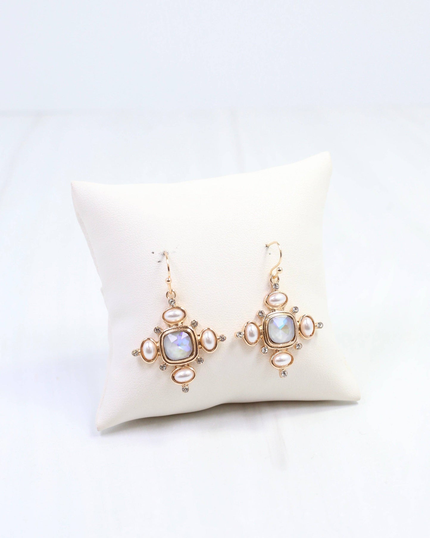 Conifer Crystal and Pearl Earring