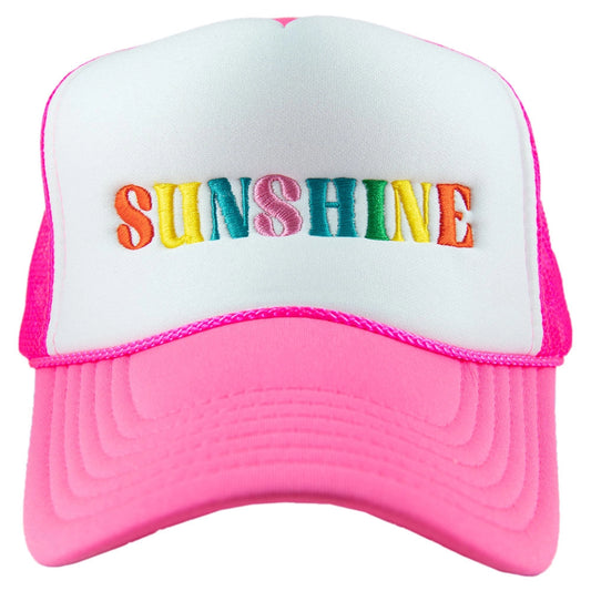 Pink & White Sunshine Trucker Hat