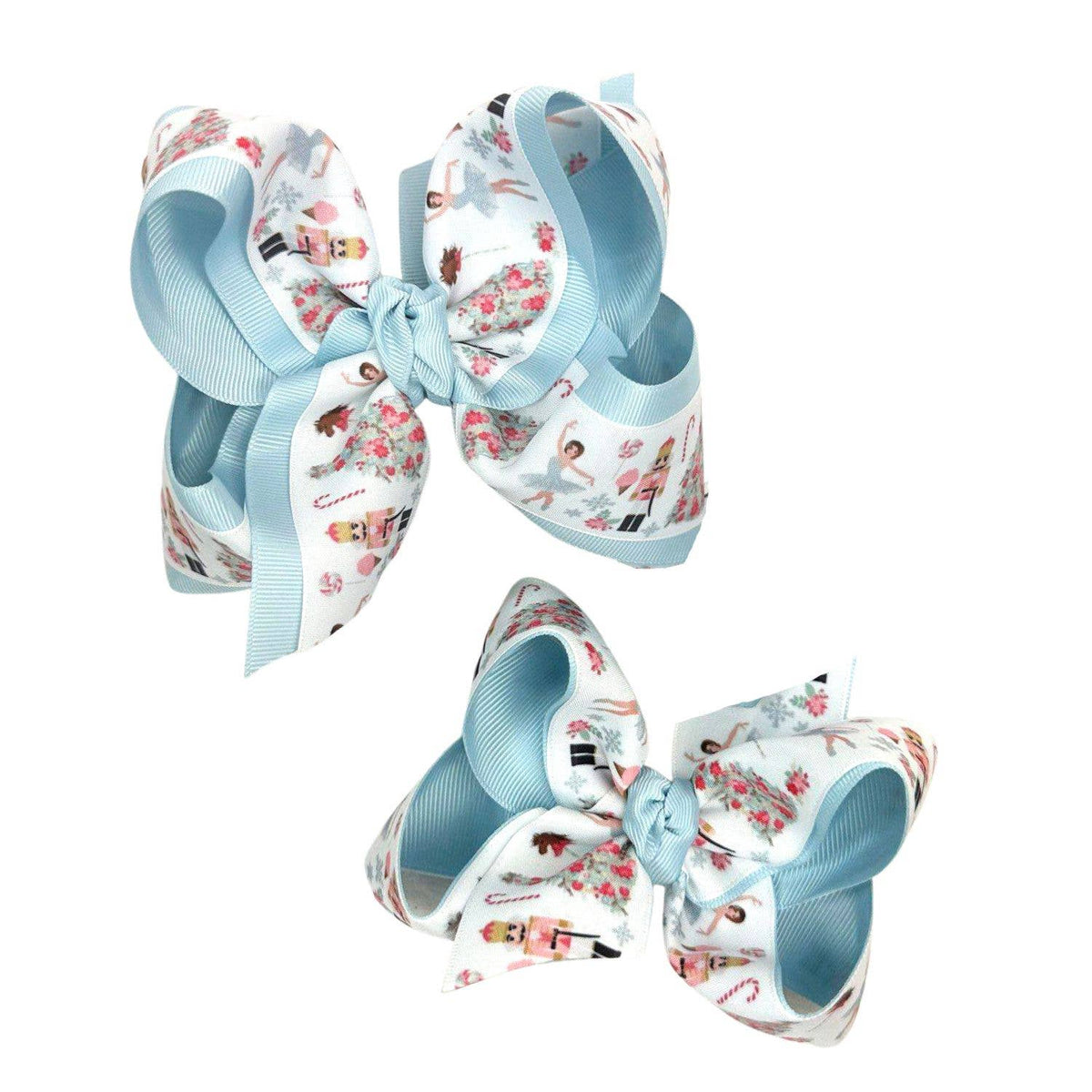4.5" Light Blue Layered Christmas Nutcracker Pastel Hair Bow