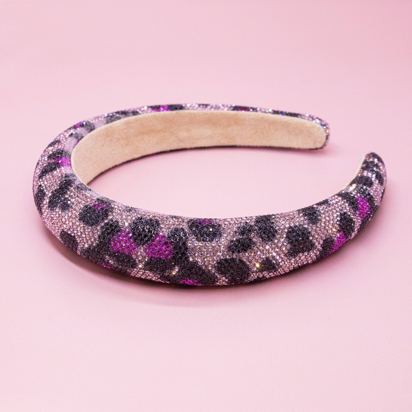 Girl's Purple Leopard Rhinestone Headband