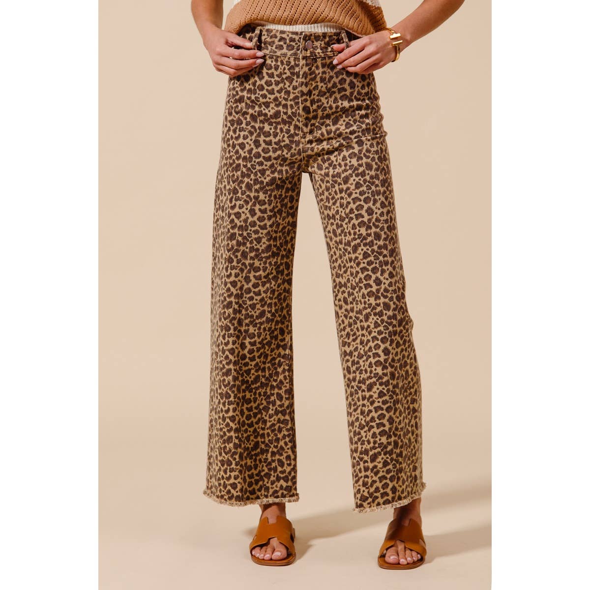Can’t Be Tamed Mid Rise Leopard Denim Pants