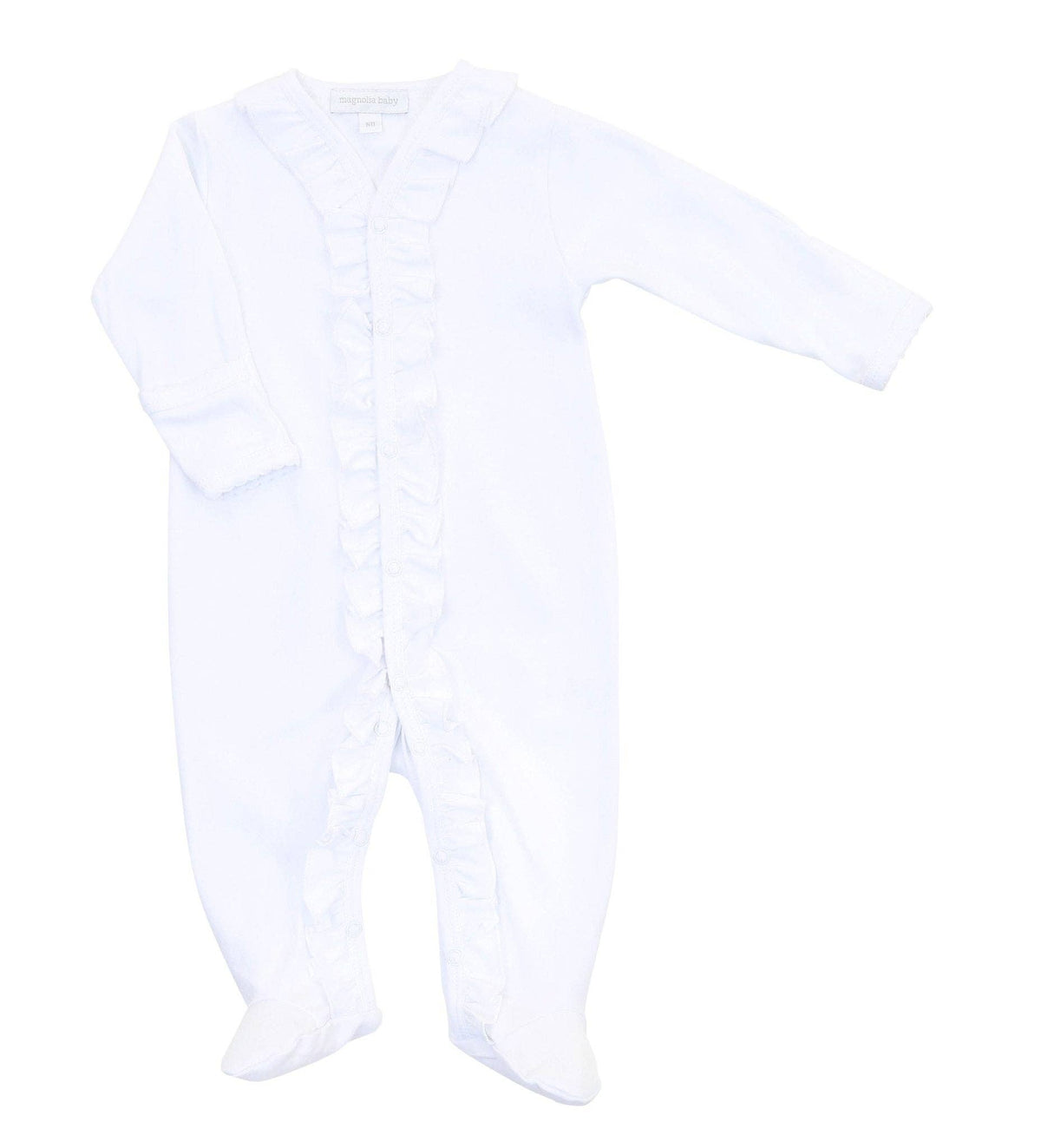 Essentials White Ruffle Footie