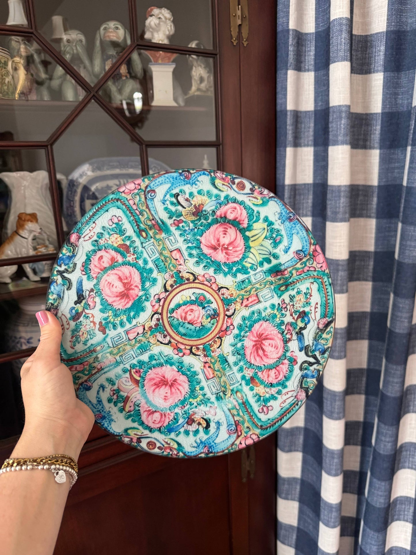 Rose Canton Grandmillennial China Plate Cutting Board