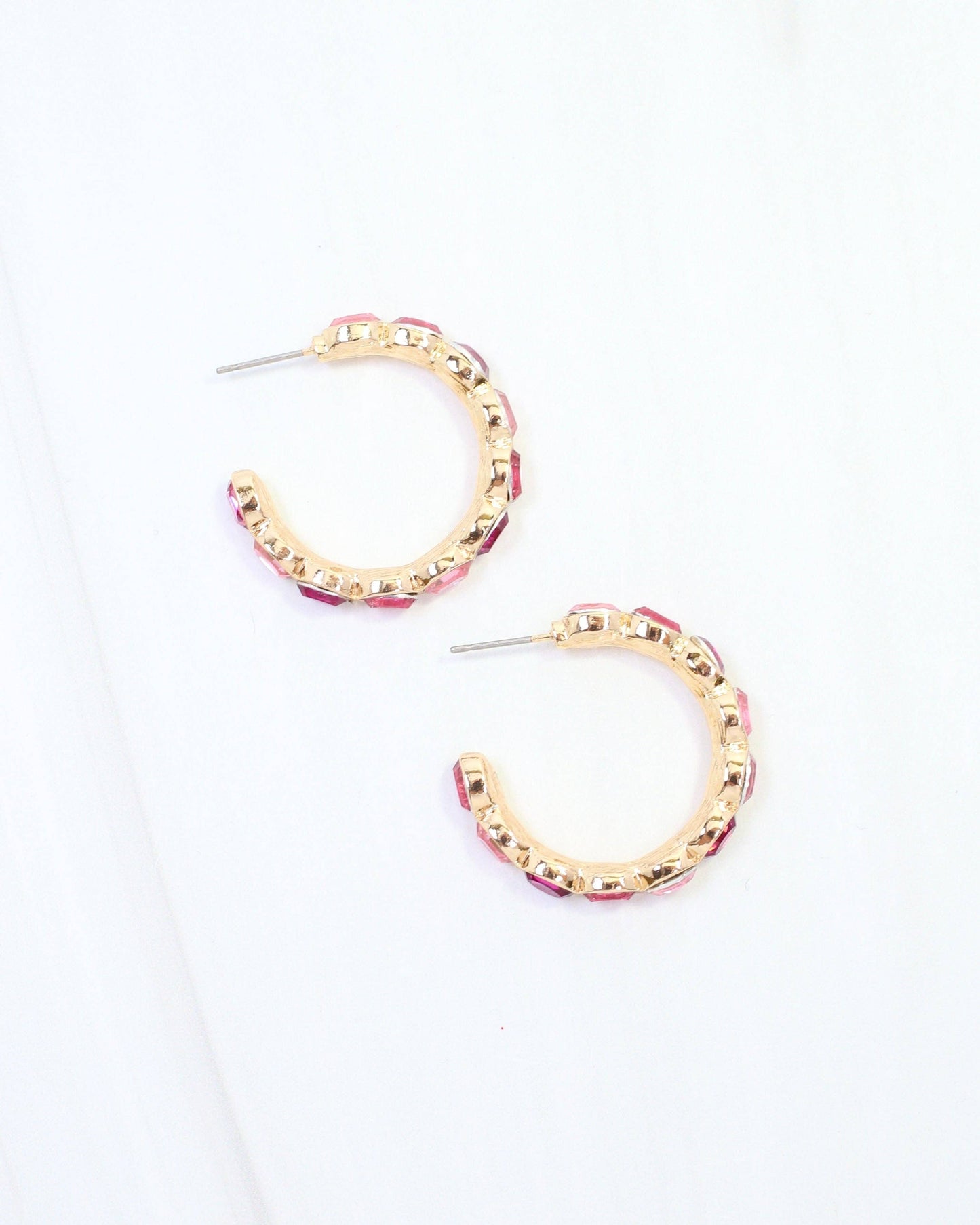 Karter Jeweled Hoop Earring in Pink Multi