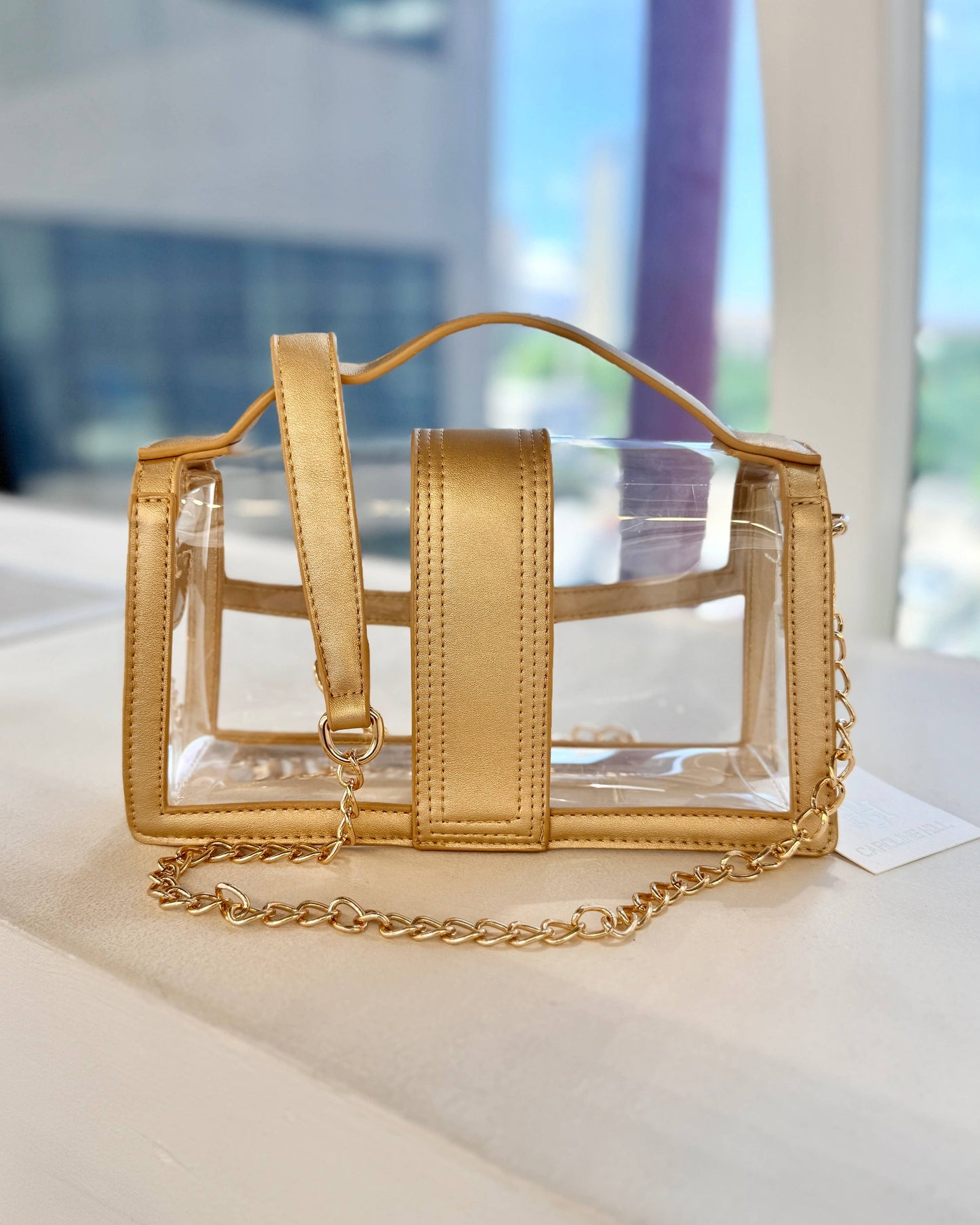 Grace Clear Bag in Gold