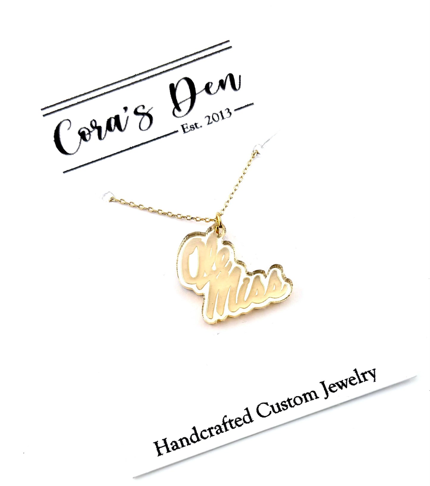 Ole Miss Logo Pendant Necklace