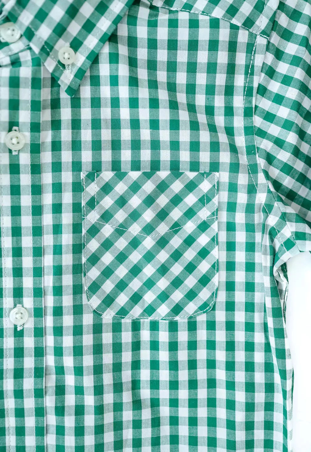 Trey Green Gingham Button Up Shirt