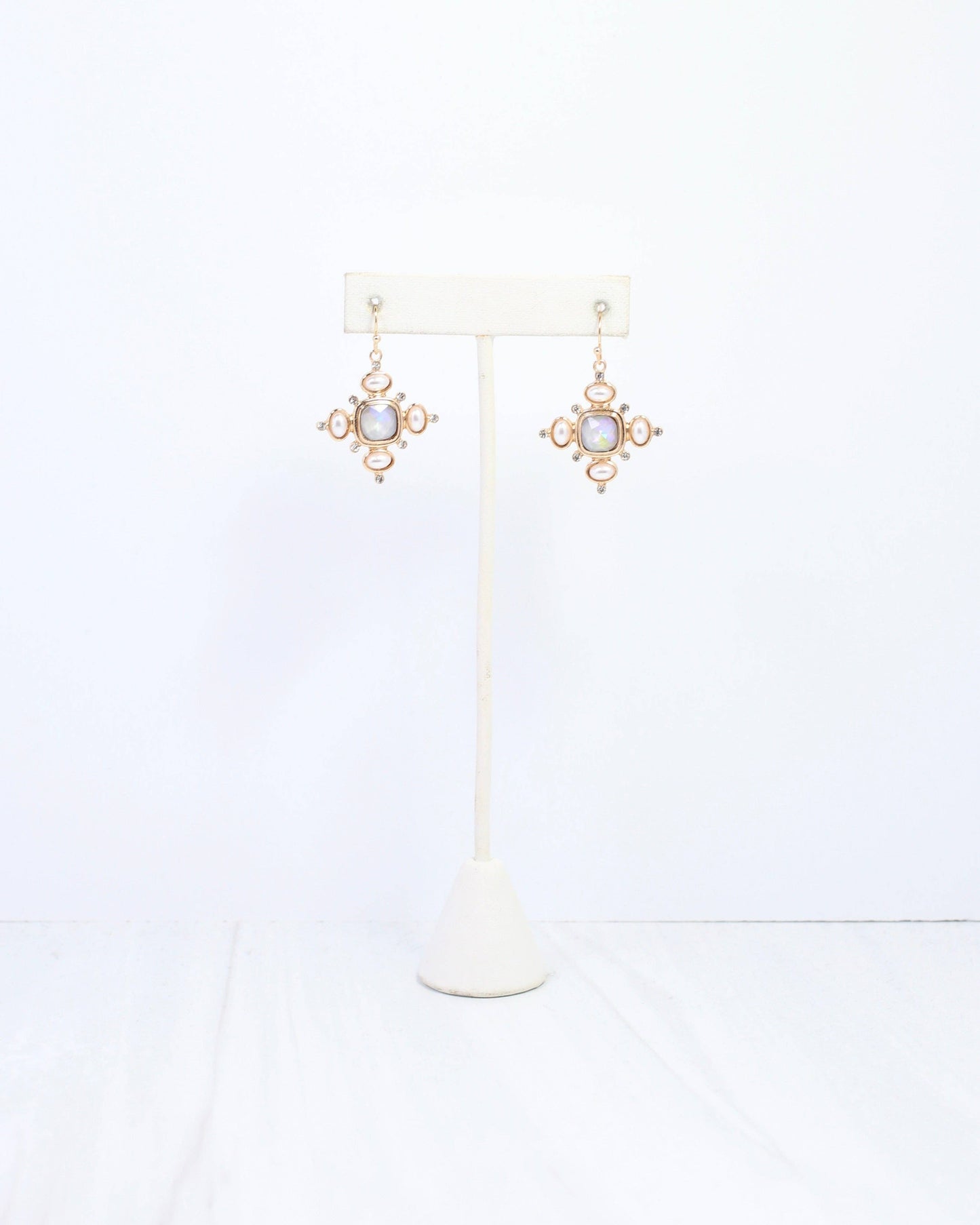 Conifer Crystal and Pearl Earring