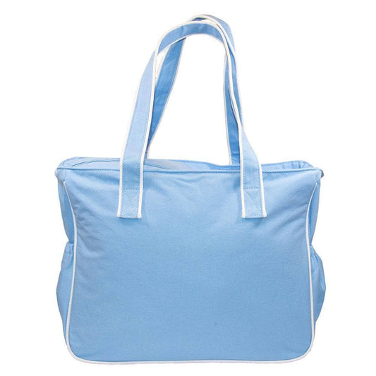 Piping Diaper Bag: Light Blue