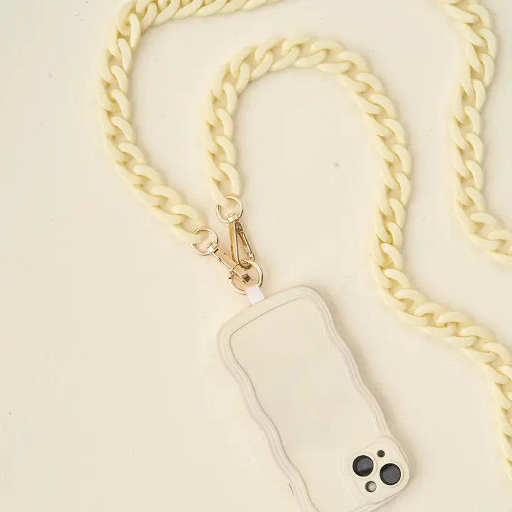 Cream Hold The Phone Crossbody Chain