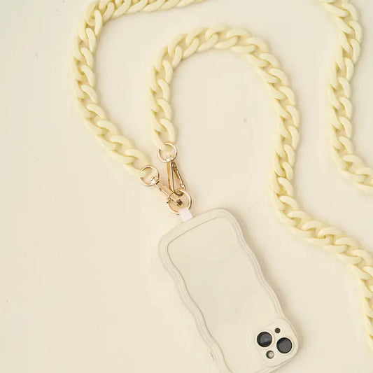 Cream Hold The Phone Crossbody Chain
