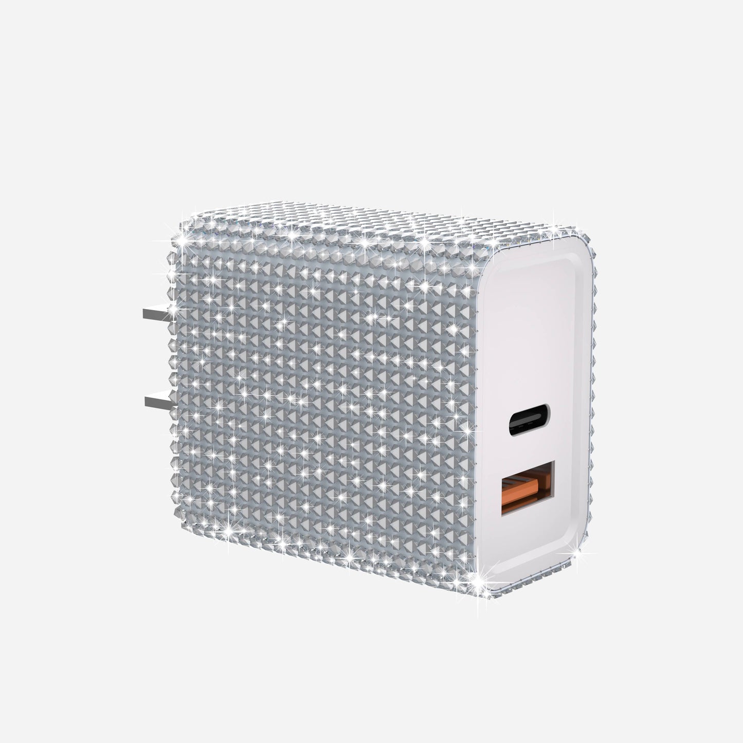 Silver Bling Wall Charger - USB/USB-C