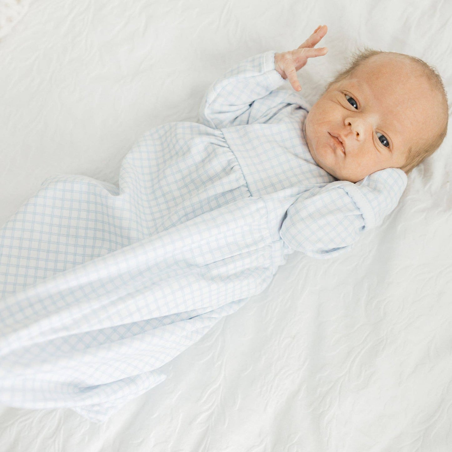 Light Blue Peek-A-Boo Wishes Gathered Gown