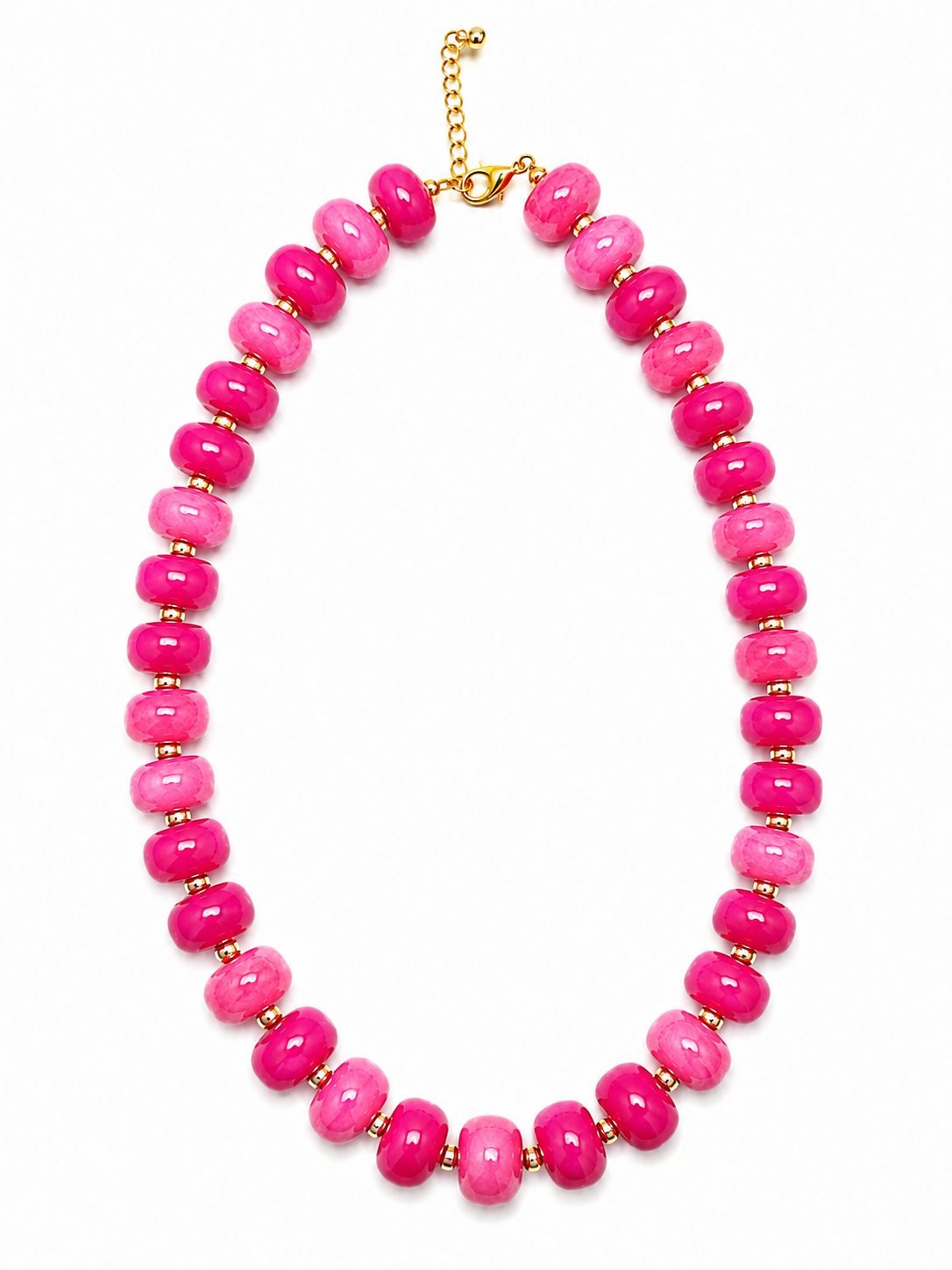 Hot Pink Luxe Marbled Beaded Candy Necklace
