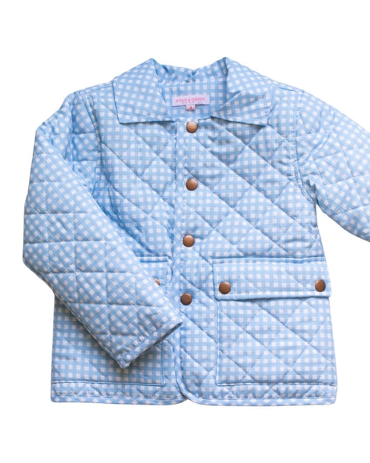 Periwinkle Gingham Coat