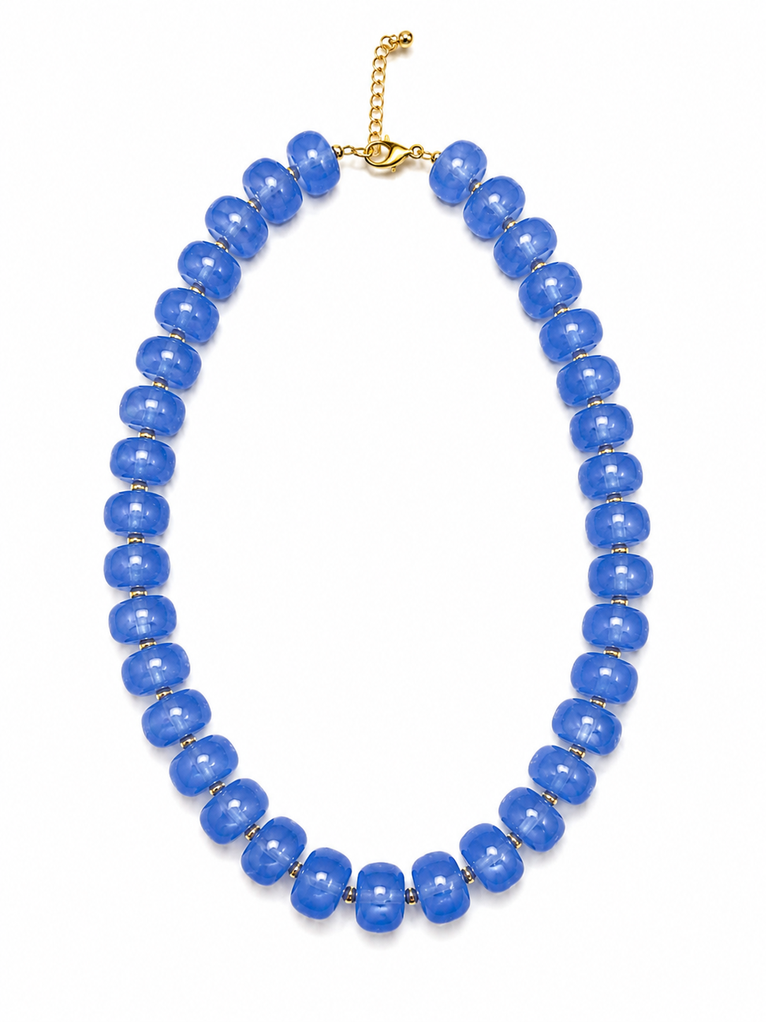Blue Luxe Marbled Beaded Candy Necklace