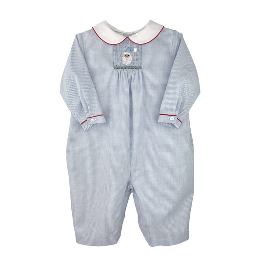 Blue Hand Smocked Santa Longall
