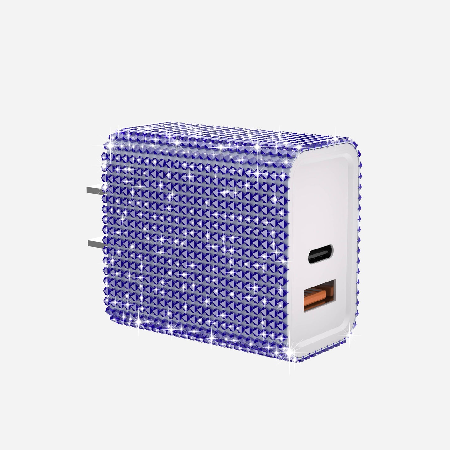 Blue Bling Wall Charger - USB/USB-C