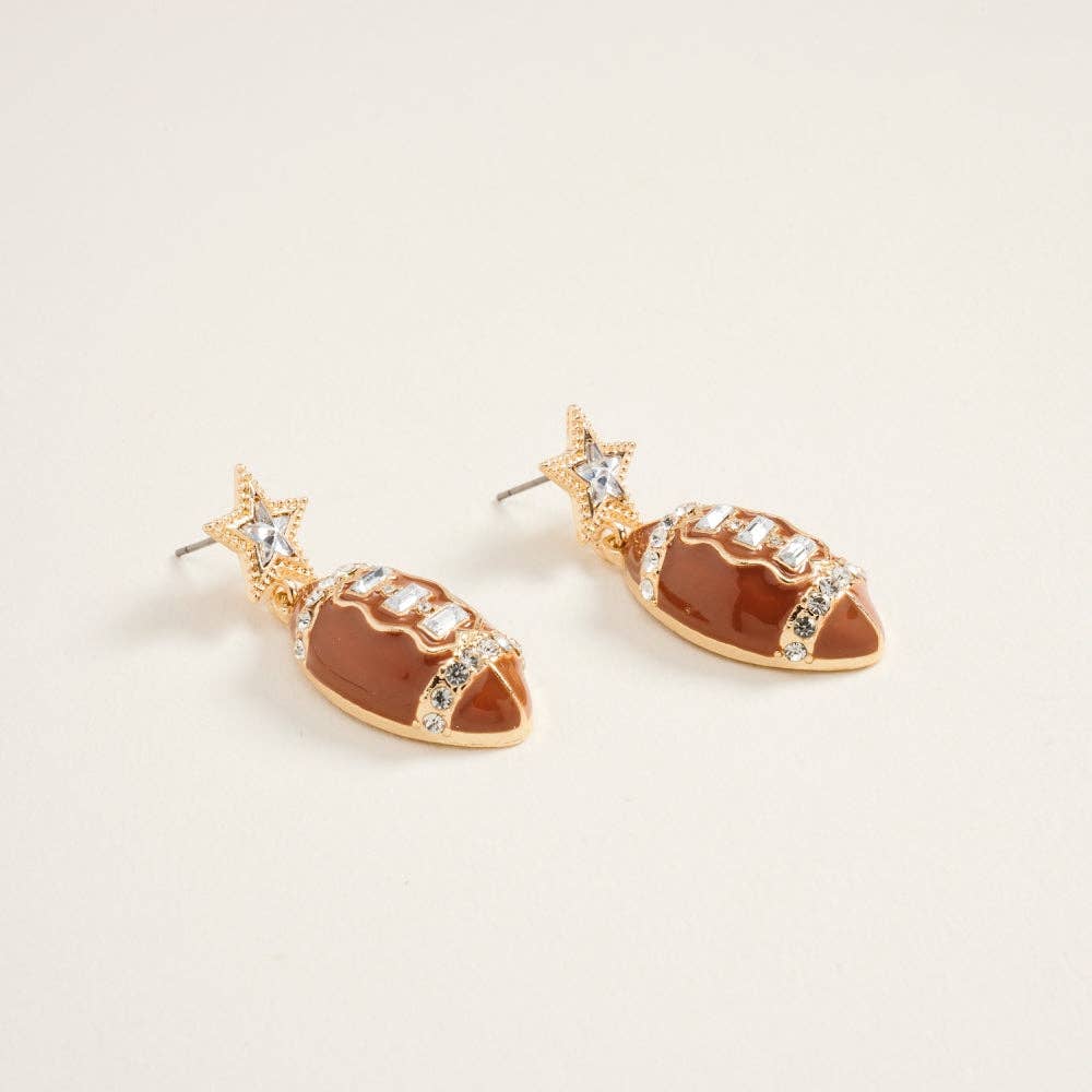 Football Star Gameday Rhinestone Post Earrings