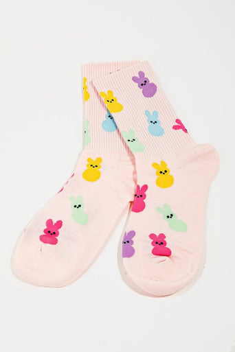 Peeps Pink Easter Socks