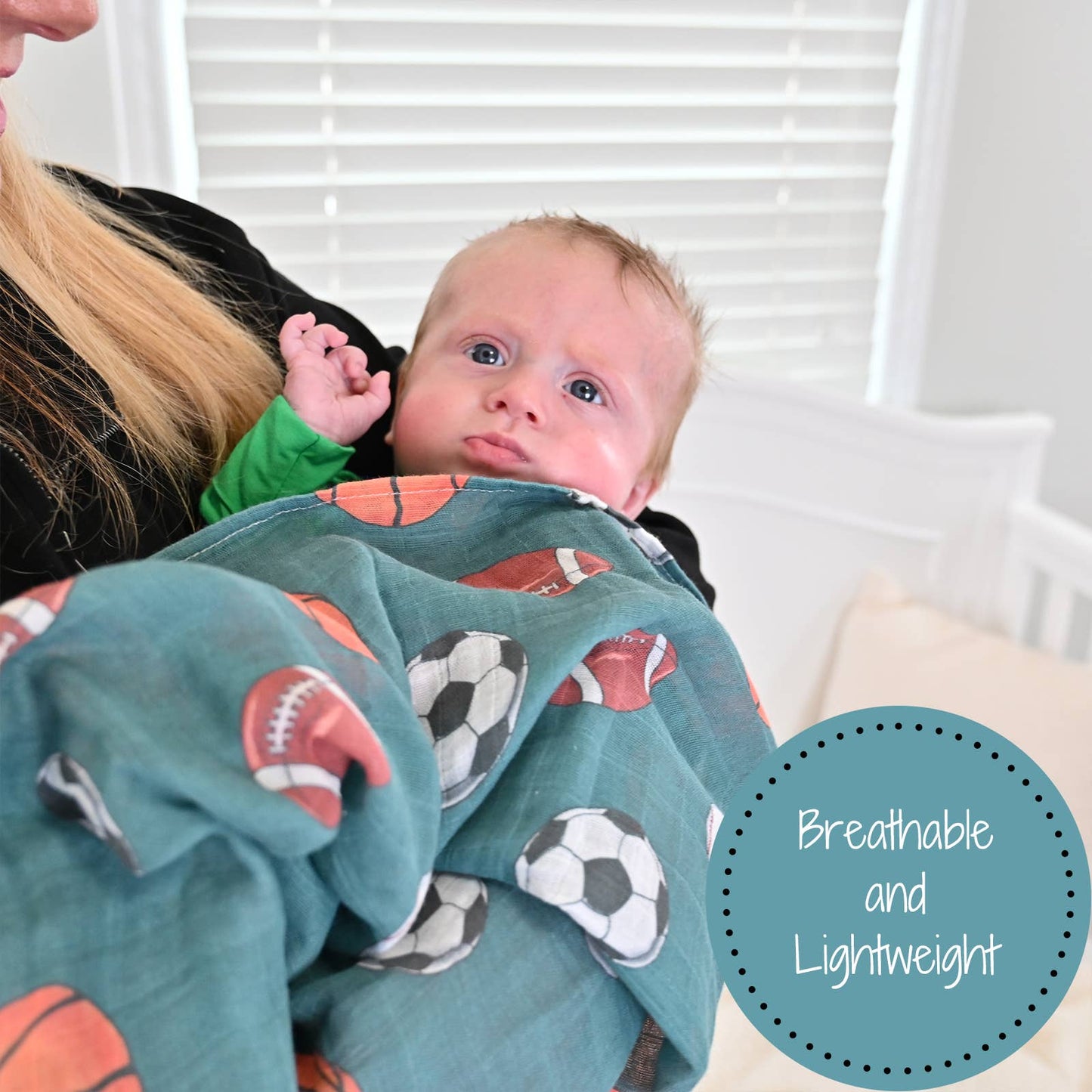 Little Athlete Muslin Swaddle Blanket