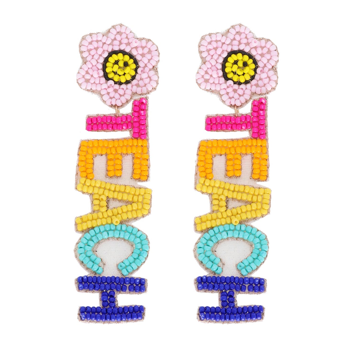 Teach Multicolor Beaded Earrings