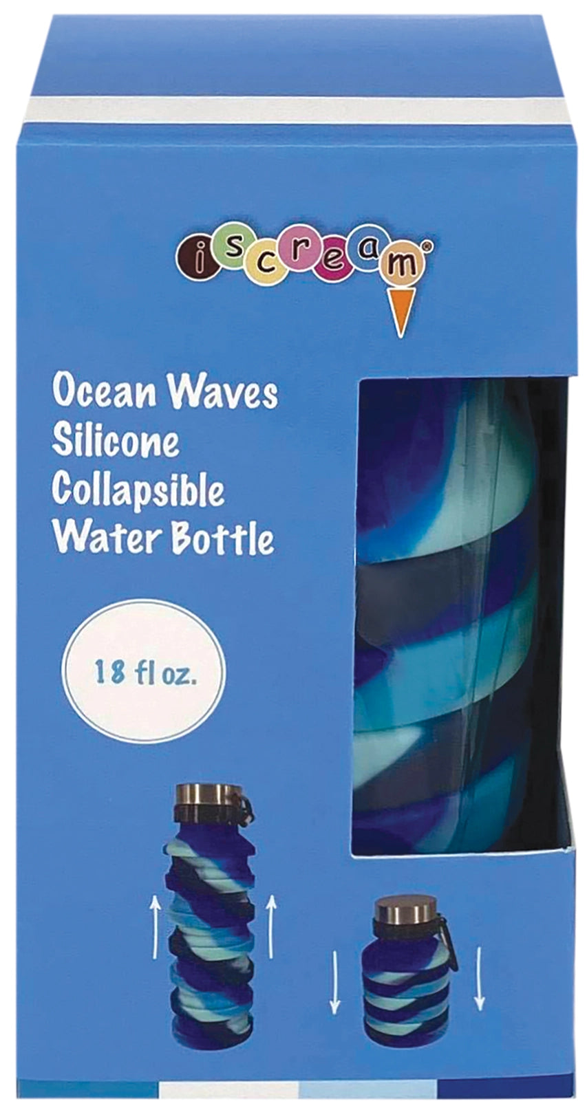 Blue Tie Dye Collapsible Water Bottle