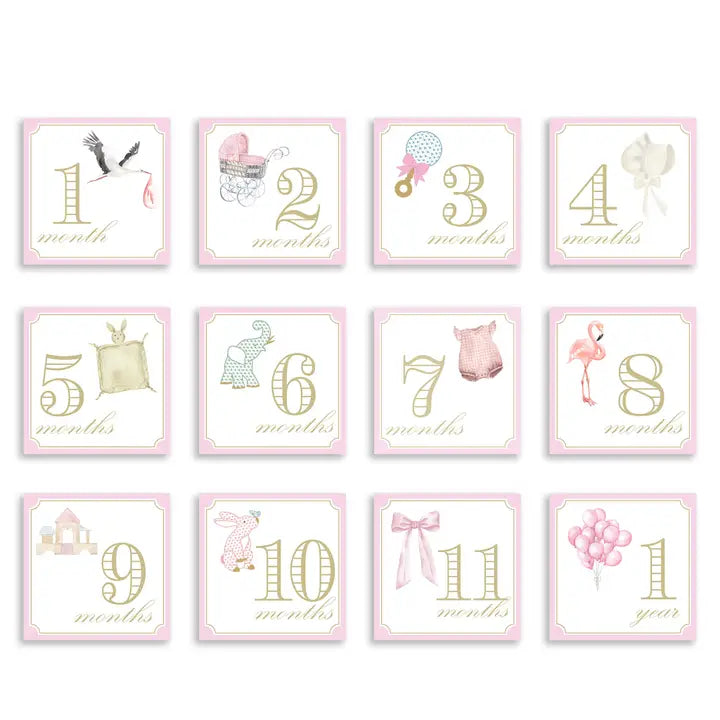 Pink Milestone Cards