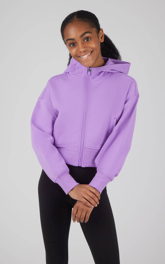 Purple Girls Scuba Full Zip Hoodie Jacket