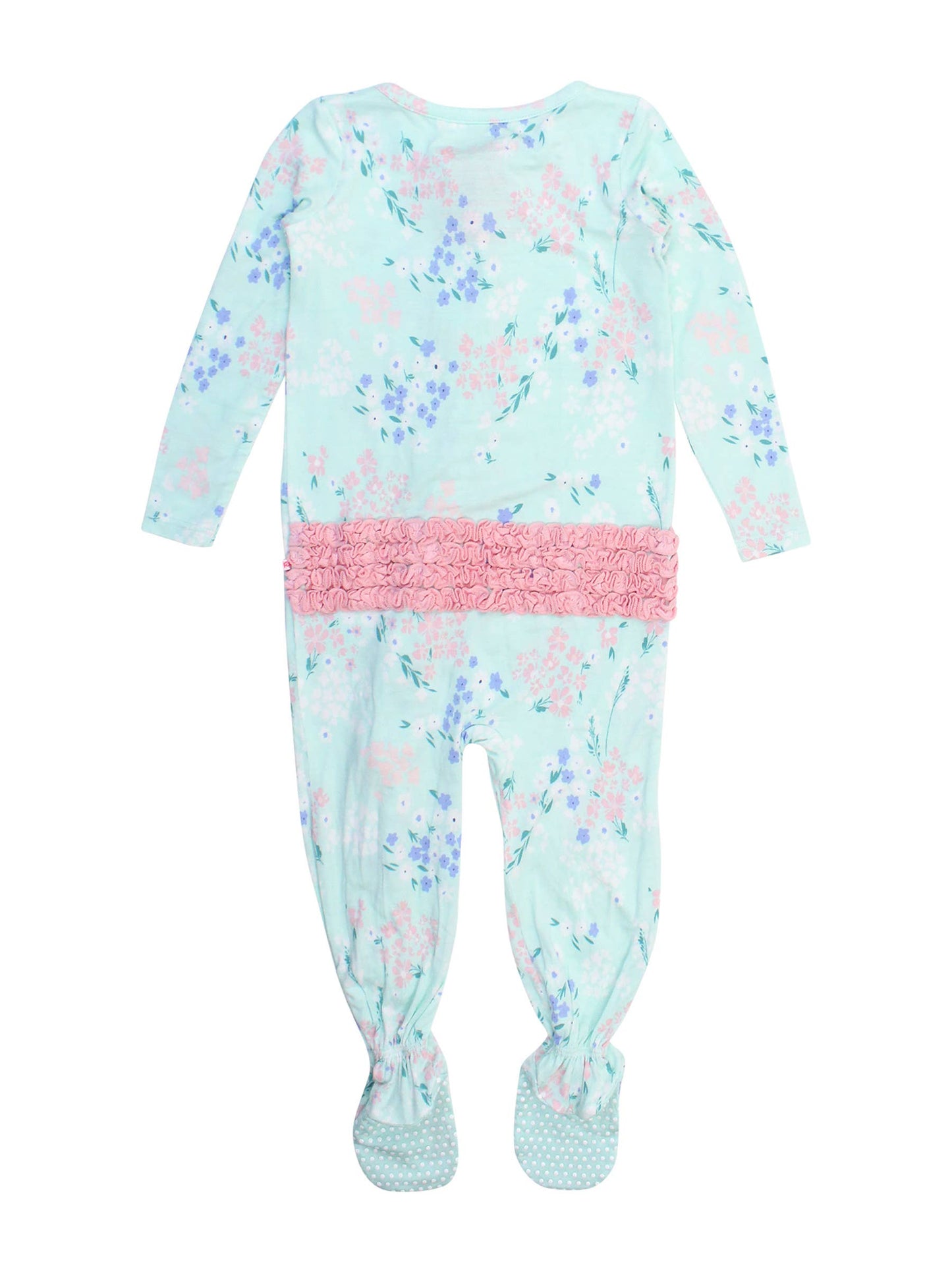 Bamboo Mint Meadow Ruffle Footie Sleeper