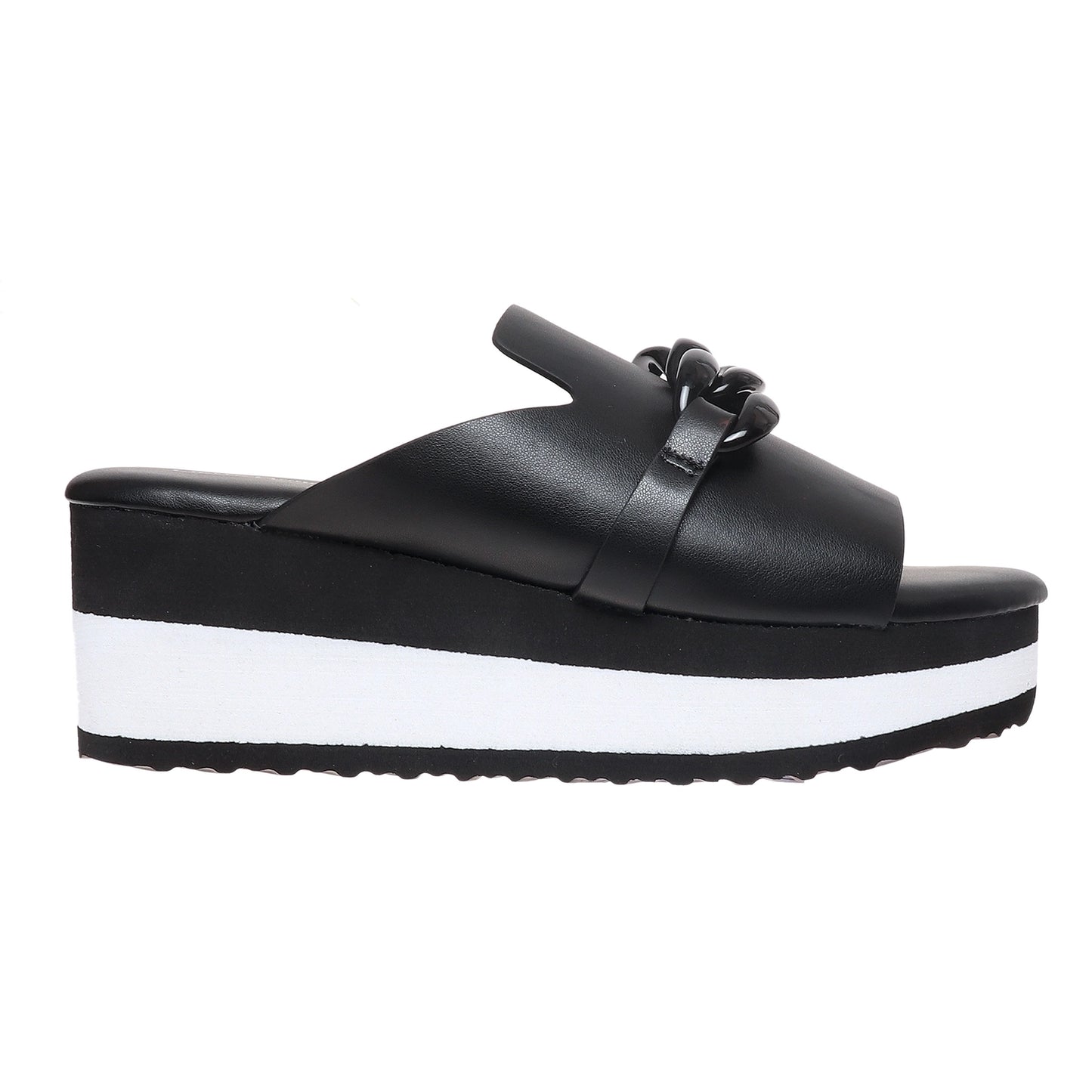 Right Direction Black Platform Sandals