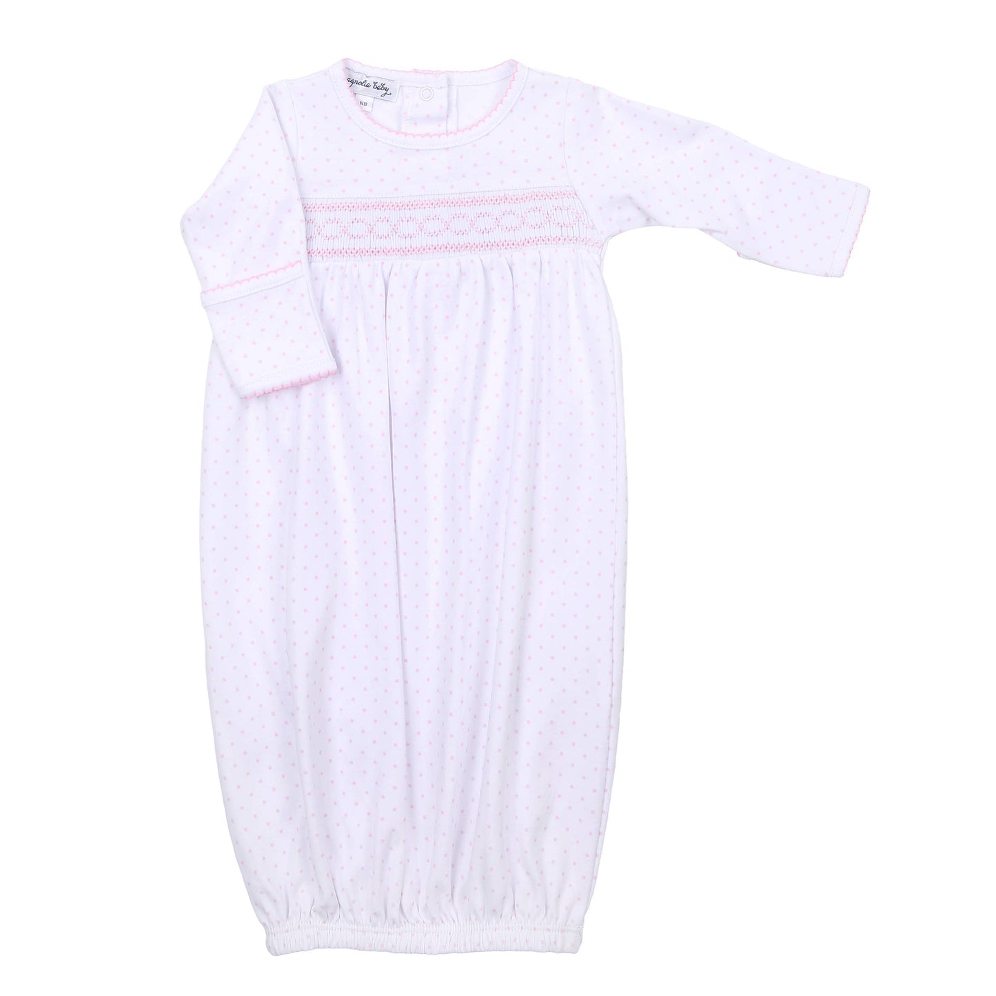 Mini Pink Dots Smocked Gown